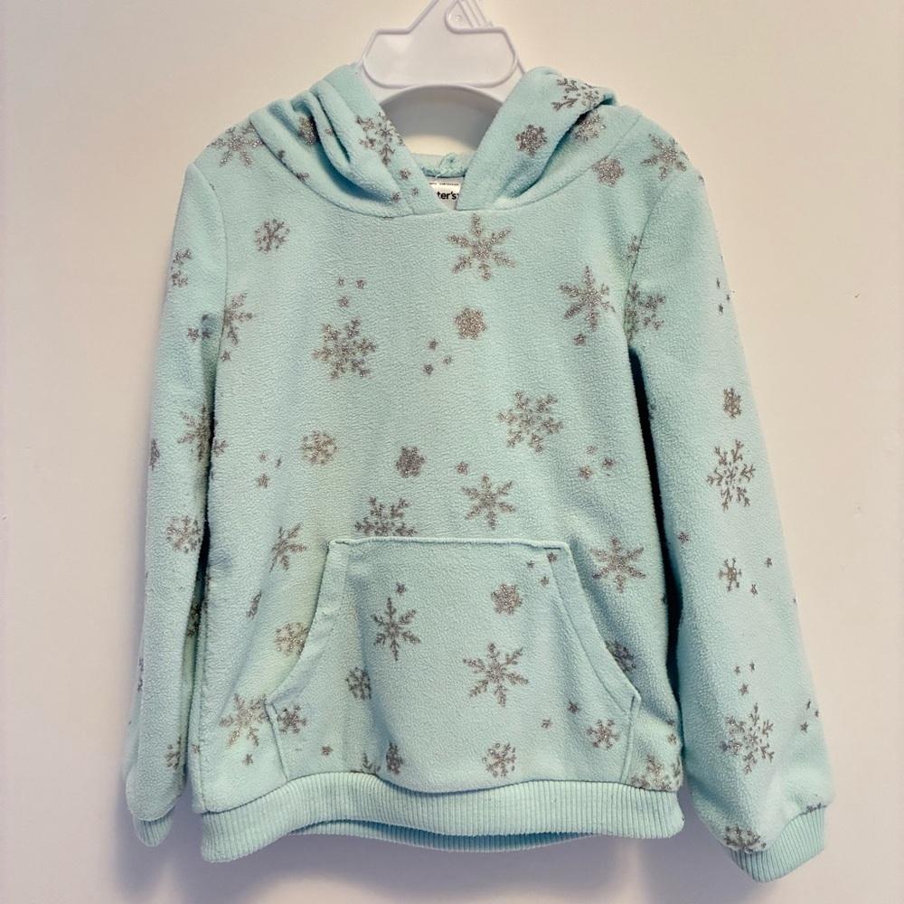 Carter's Toddler Girls Fleece Glitter Snowflake Tiara Hoodie Size 2T